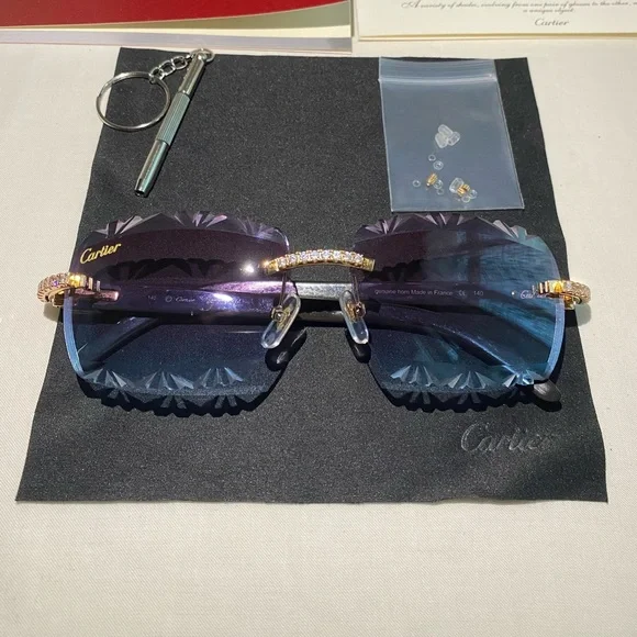 Cartier Black Frames W/ Blue/Purple Lens